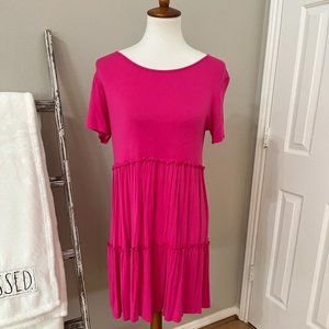 Hot Pink Heimish USA Ruffle Swing Dress - Size Med. NWOT